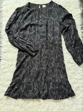 Women’s Floral Print Long Sleeve Ruffle Mini Dress